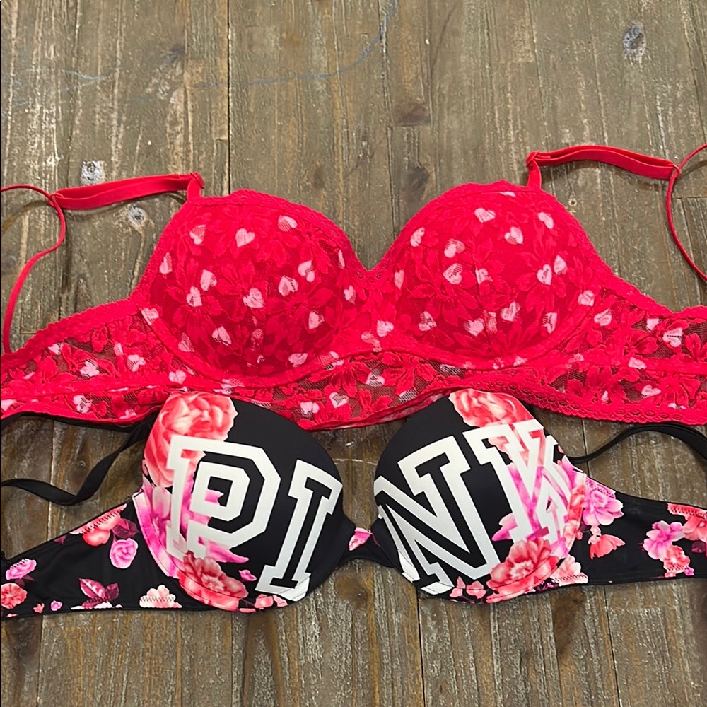 Two Victoria Secret PINK bras Sz S/32C